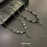 Taooba Cross Pearl Splicing Necklace