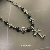 Taooba Cross Pearl Splicing Necklace