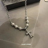 Taooba Cross Pearl Splicing Necklace