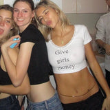 Taooba Give Girls Money Crop Top