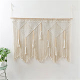 Taooba-Woven Macrame Wall Hanging Tapestry Handmade Cotton Rope Bohemia  Wall Tapestry Boho Rom Decoration Home Decor