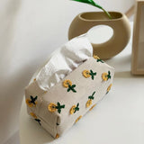 Japanese Small Flower Tissue Box Light Luxury Carton Living Room Dining Room Decoration Napkin Cover Lovely Cloth Cover