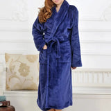 Taooba Christmas Outfit Casual Women Sleepwear Flannel Nightwear Kimono Robe Gown Warm Intimate Lingerie Home Clothes 2021 New Nightdress Homewear