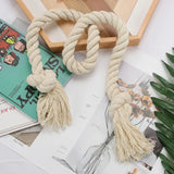 Taooba-Woven Macrame Curtain Tieback Holder Hooks Tie Backs Living Room Bohem Decoration Accessories Holdback Curtain Straps