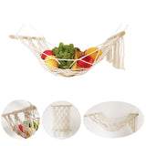 Taooba-Hand-Woven Macrame Fruit Hammock Cotton Rope Net Under Cabinet Fruit Vegetable Hanging Basket Kitchen Storage Organizer Decor