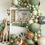 Jungle Safari Bean Green Balloon Garland Arch Chain Wedding Birthday Party Decor Kids Latex Ballon Garland Baby Shower Party