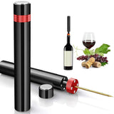 Taooba-Air Pump Wine Bottle Opener Safe Portable Stainless Steel Pin Jar Cork Remover Air Pressure Wine Corkscrew Bar Wine Accessories