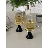 Taooba-Medieval Glass Goblet Juice Cup Curve Creative Cup Black Heat-Resistant Water Cup Ins Style Drinking Utensils