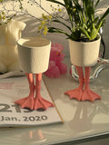 Desktop Sundries Storage Creative Flowerpot Ornaments Goblet Lovely Ceramic Container Candle Decoration Candlestick Vase Pink