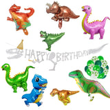 Dinosaur Balloon Tropical Happy Birthday Balloons Kids Jungle Safari Green Foil Balon Dinosaur Baloon Jurassic World Party Decor