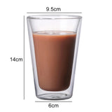 Taooba-380ml Heat-resistant Double-wall Glass Cup With Handle Beer Coffee Cup Handmade Healthy Drink Tea Mugs Transparent Drinkware