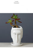 Taooba-Human Face Statue  Ceramics Flowerpot Fleshy Succulent Planter Container Cactus Mini Bonsai Plants Pots for Home Garden Decor