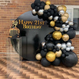 Balloon Arch Garland Kit Chrome Gold Latex Black Balloons Wedding Graduation Party Birthday Globos Decorations