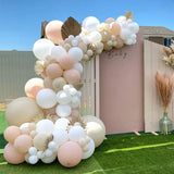 Brown Apricot WhiteBalloon Arch Kit Wedding Birthday Party Decor Kids Baby Shower Latex Ballon Chain Wedding Party Supplies