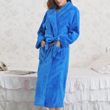 Taooba Christmas Outfit Casual Women Sleepwear Flannel Nightwear Kimono Robe Gown Warm Intimate Lingerie Home Clothes 2021 New Nightdress Homewear