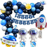 Outer Space Party Astronaut balloons Rocket Foil Balloons Galaxy Theme Party Boy Kids Birthday Party Decor Favors helium globals