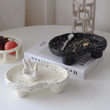 Taooba-Splash Ink Dot Jewelry Tray Irregular Concave Convex Small Porch Sundries Storage Home Furnishings Storage Tray Decoration