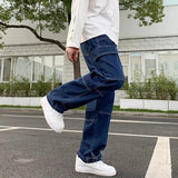 Taooba-Men Wide Leg Jeans Hip Hop Casual Men's Straight Baggy Denim Pants Streetwear Skateboard Pant Neutral Trousers Plus Size S-5XL