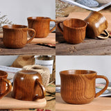 Taooba-Japanese Style Natural Wooden Big Cups Handmade Wood Grain Binding Cups Coffee Milk Jujube Water Cup Kitchen Bar Home Drinkware