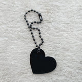 Taooba-Black Heart-Shaped Acrylic Key Chain Decorative Hook Bag Pendant Chain Ins Style Simple Pendant Aadvertising Key Chain