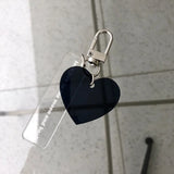 Taooba-Black Heart-Shaped Acrylic Key Chain Decorative Hook Bag Pendant Chain Ins Style Simple Pendant Aadvertising Key Chain