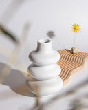 Taooba White Ceramic Tiered Vase