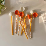 Warm Stained Glass Spiral Spoon Coffee Spoon Milk Mixing Stick Lollipop Spoon Decorative Drink