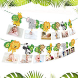 Happy Birthday Banner Decorations Kids Birthday Party Decor Jungle Party Decorations Animal Paper Banner Baby Showe Party Decor