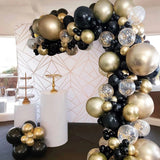 Balloon Arch Garland Kit Chrome Gold Latex Black Balloons Wedding Graduation Party Birthday Globos Decorations