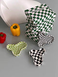 Checkerboard Black White Green Lattice Ceramic Ins Style Jewelry Candle Tray Ornaments Food Storage Plate Decoration Dish