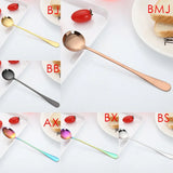 Taooba-Multi Purpose Stainless Steel Ice Spoon Stirred Spoon Titanium Rose Gold Black Gold Colorful Coffee Dessert Spoon Kitchen Tools