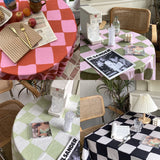 Taooba-Korean Checkerboard Simple Soft Decoration Cafe Tablecloth Decorative Cloth Coffee Table for Living Room Table Cloth Rectangular