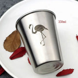 Taooba-Nordic Simple Industrial Style Flamingo Stainless Steel Beer Cold Water Drinks Cup Household Office Stainless Steel Cup