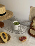 French Retro Metal Mesh Tray Hollowed Out Fruit Tray Shop Decoration Plate Room Simple And Unique Creative Style Retro Basket