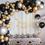 Balloon Arch Garland Kit Chrome Gold Latex Black Balloons Wedding Graduation Party Birthday Globos Decorations