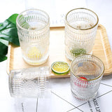 Taooba-Wine Heat-resistant Glass Cup Retro Embossed Phnom Penh Sun Flower Glass Heat-Resistant Breakfast Cup Decoration Drinkware