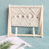 Taooba-Woven Cotton Rope Macrame Storage Rack Desktop Bookshelf Bohemia style Magazine Rack Holder For Books Newspapers