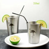 Taooba-Nordic Simple Industrial Style Flamingo Stainless Steel Beer Cold Water Drinks Cup Household Office Stainless Steel Cup