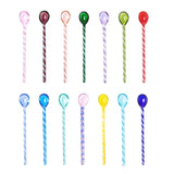 Taooba-Creative Colorful Glass Stirring Rod Spoon Colored Glass Stirring Rod Cute Long Handle Juice Coffee Extended Spoon Tableware