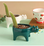 Taooba-Cute Cat Ceramic Garden Flower Pot Animal Image Cactus Plants Planter Succulent Plant Container Tabletop Ornaments Decoration