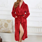 Taooba Christmas Outfit Casual Women Sleepwear Flannel Nightwear Kimono Robe Gown Warm Intimate Lingerie Home Clothes 2021 New Nightdress Homewear