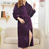 Taooba Christmas Outfit Casual Women Sleepwear Flannel Nightwear Kimono Robe Gown Warm Intimate Lingerie Home Clothes 2021 New Nightdress Homewear