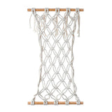 Taooba-Macrame Fruit Hammock Under Cabinet with Wood Rod Hooks Storage Fruits Net Vegetable Basket Hanging Holder Home Organization