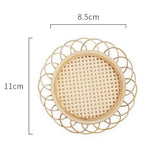 Taooba-Rattan Hand-Woven Coaster Teapot Placemat Japanese Mat Coffee Dessert Tea Dining Table Insulation Pad Kitchen Accessories