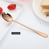 Taooba-Multi Purpose Stainless Steel Ice Spoon Stirred Spoon Titanium Rose Gold Black Gold Colorful Coffee Dessert Spoon Kitchen Tools