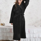 Taooba Christmas Outfit Casual Women Sleepwear Flannel Nightwear Kimono Robe Gown Warm Intimate Lingerie Home Clothes 2021 New Nightdress Homewear