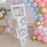 25/27cm DIY Boy Girl 1st Birthday Party Decoration Transparent Box Happy Birthday Party Birthday Party Decoration Baby Shower