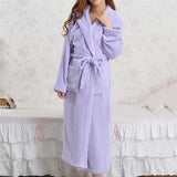 Taooba Christmas Outfit Casual Women Sleepwear Flannel Nightwear Kimono Robe Gown Warm Intimate Lingerie Home Clothes 2021 New Nightdress Homewear