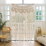 Taooba-Macrame Bohemian Tapestry 100% Hand-woven Cotton Wall Hanging For Door Window Curtain Hanger Decoration Wedding Décor 130*180cm