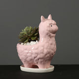 Taooba-Cute Sheep Statue Flowerpot Fleshy Succulent Planter Pot Container Cactus Mini Bonsai Plants Pots for Home Garden Decoration